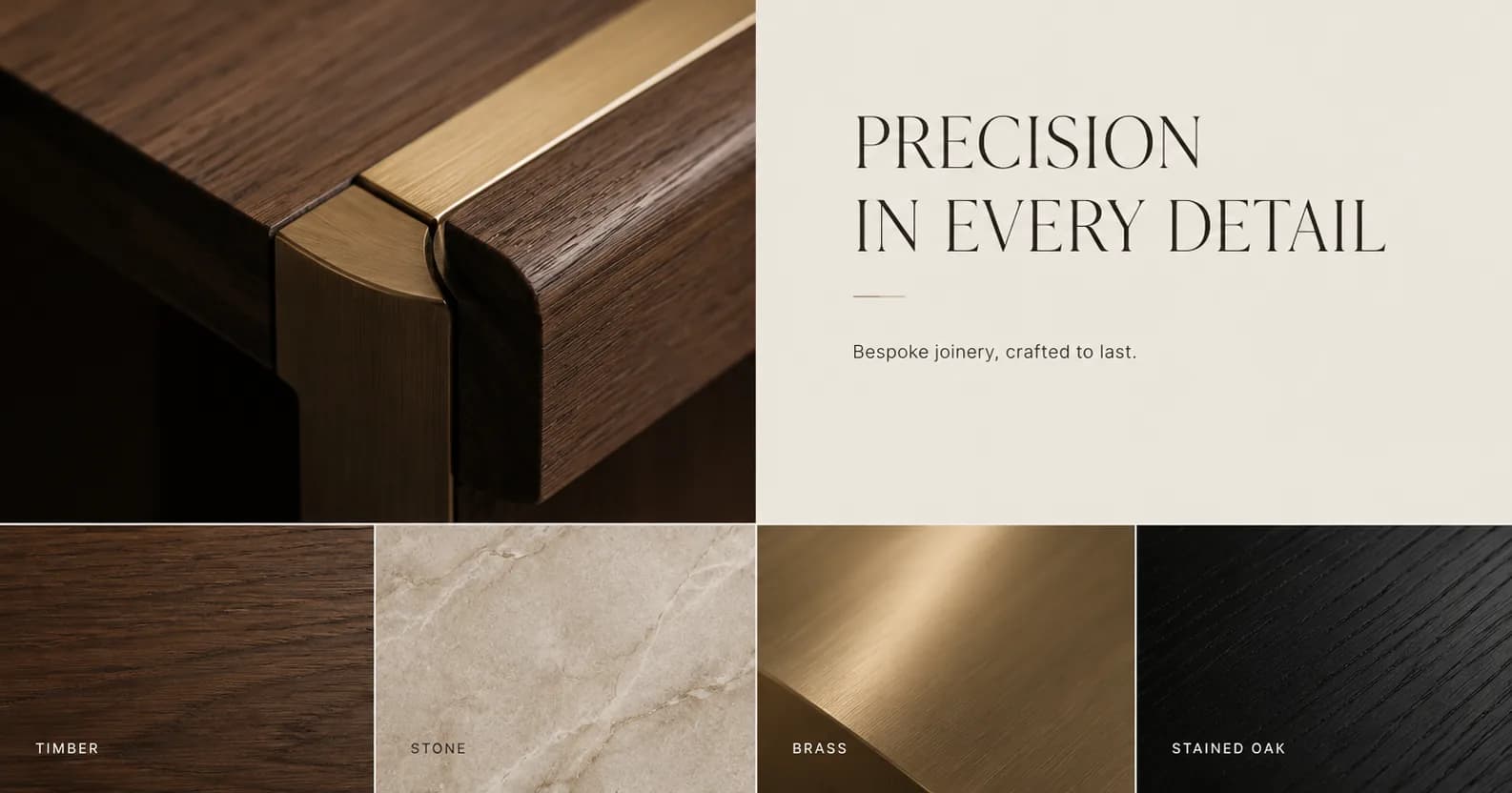 Birch & Vale bespoke joinery website — millwork and materials portfolio, Copenhagen, built by Oppus Studio